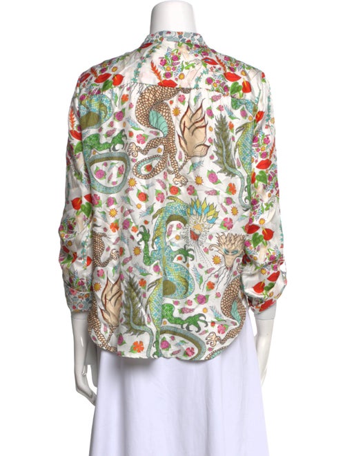 La Prestic Ouiston Silk Floral Print Blouse
