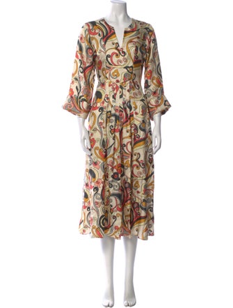 La Prestic Ouiston Silk Midi Length Dress