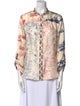 La Prestic Ouiston Silk Printed Button-Up Top