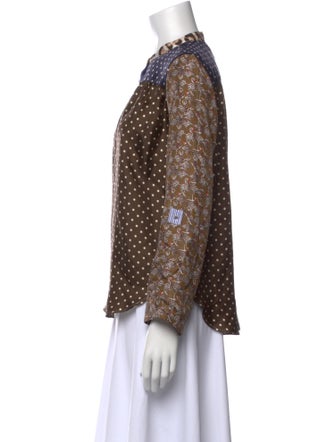 La Prestic Ouiston Silk Polka Dot Print Blouse