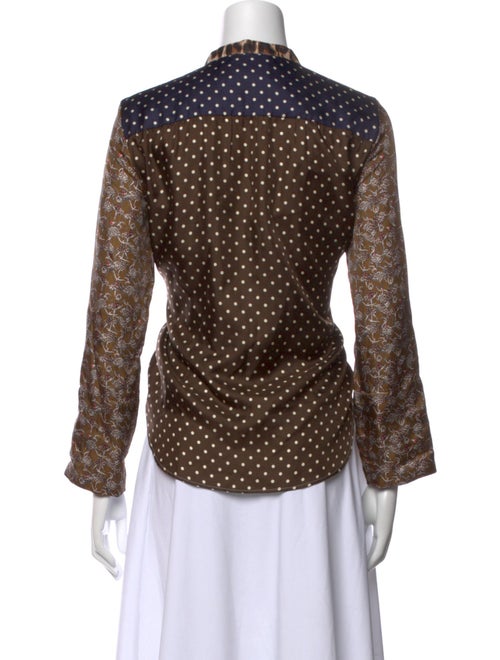 La Prestic Ouiston Silk Polka Dot Print Blouse