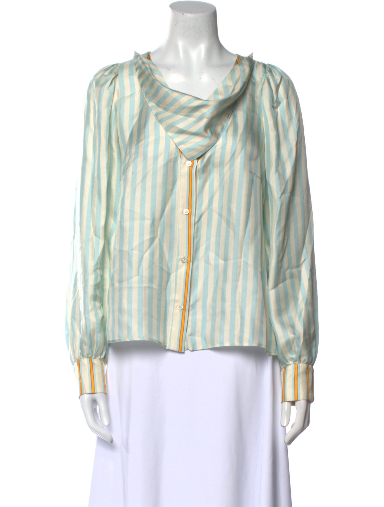 La Prestic Ouiston Silk Striped Blouse
