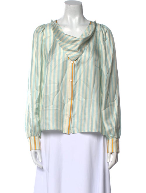 La Prestic Ouiston Silk Striped Blouse