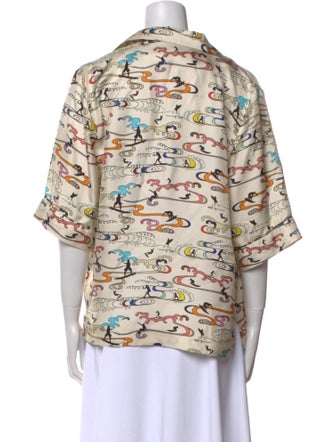 La Prestic Ouiston Silk Printed Blouse