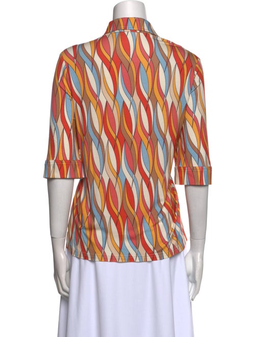 La Prestic Ouiston Printed Three-Quarter Sleeve Button-Up Top