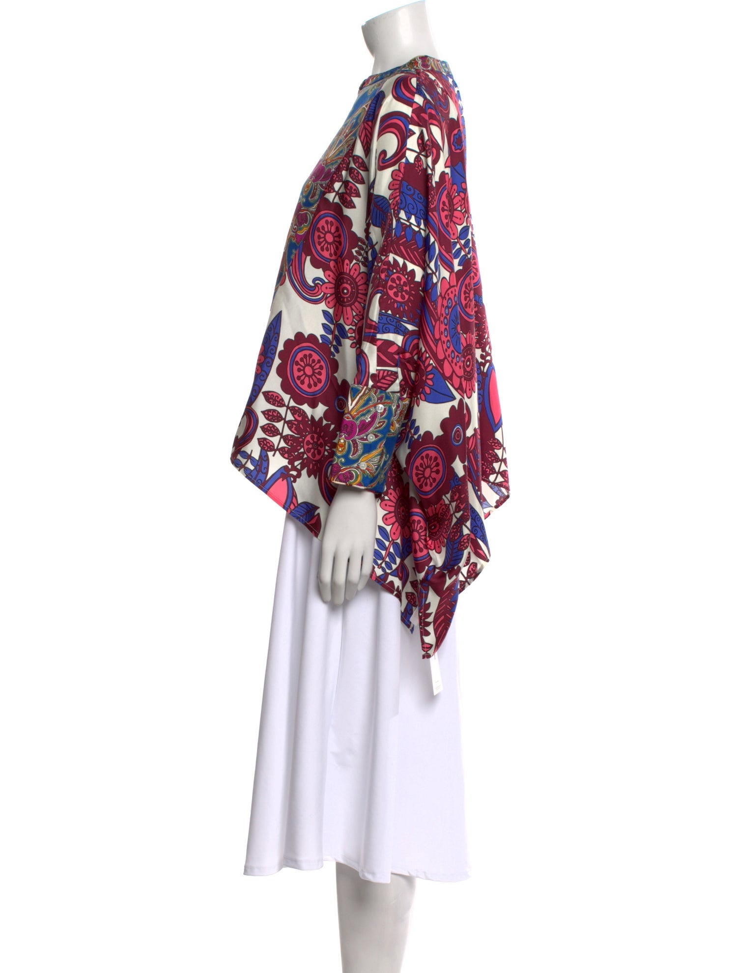 La Prestic Ouiston Silk Floral Print Blouse w/ Tags