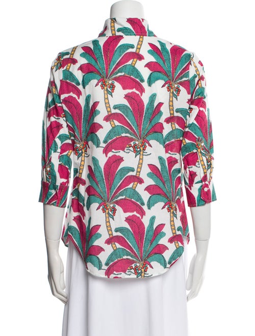 La Prestic Ouiston Printed Three-Quarter Sleeve Button-Up Top
