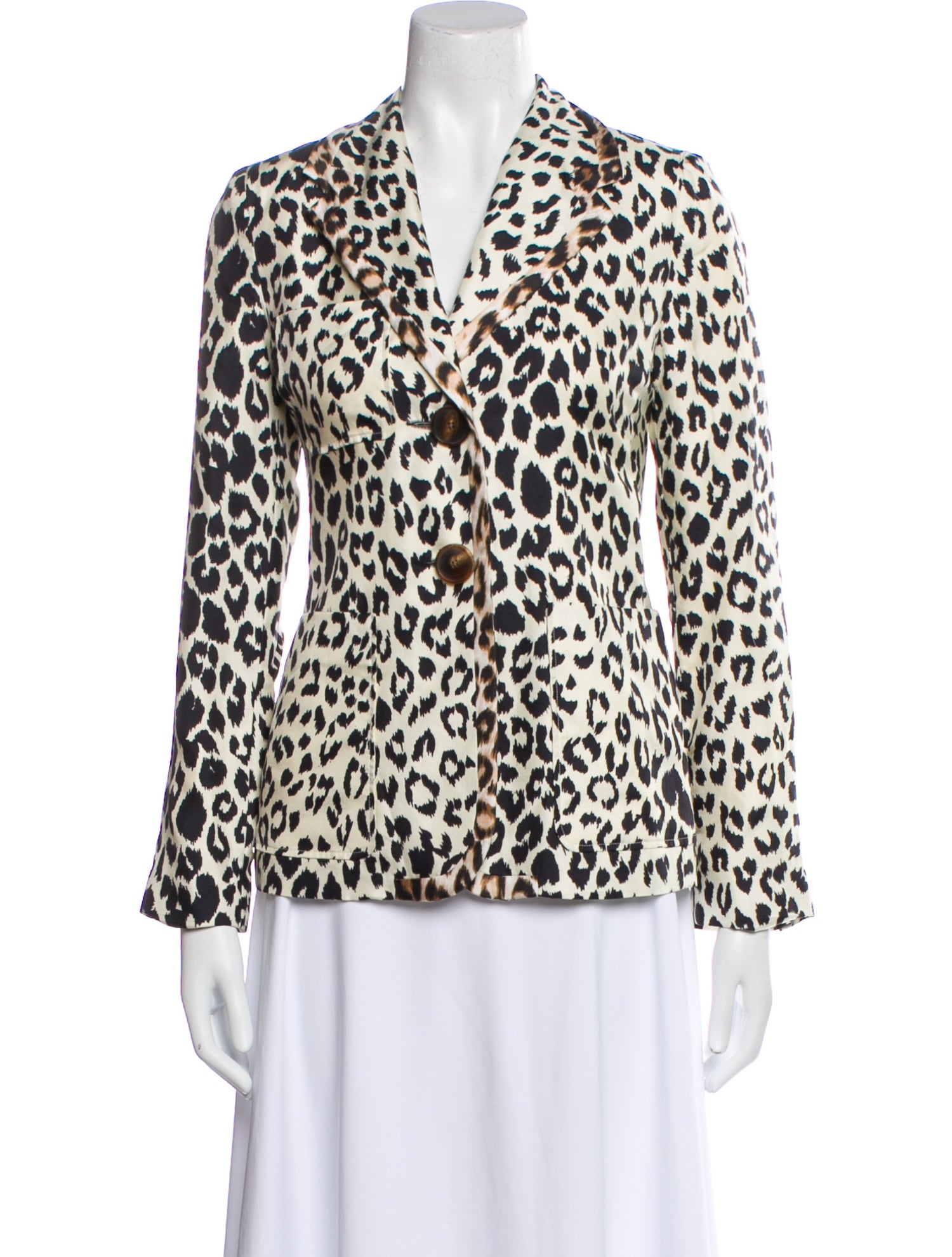 La Prestic Ouiston Silk Animal Print Blazer