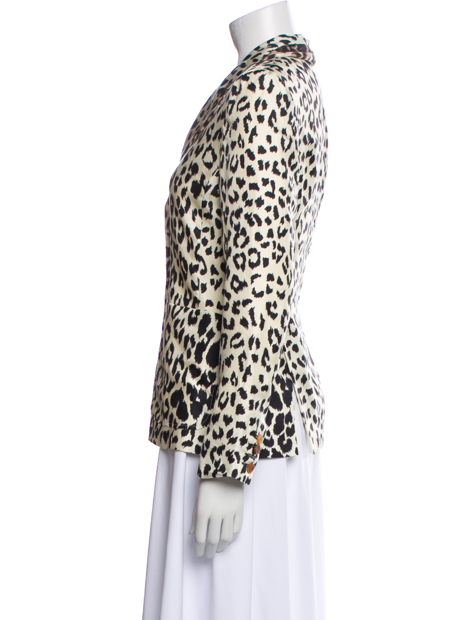 La Prestic Ouiston Silk Animal Print Blazer
