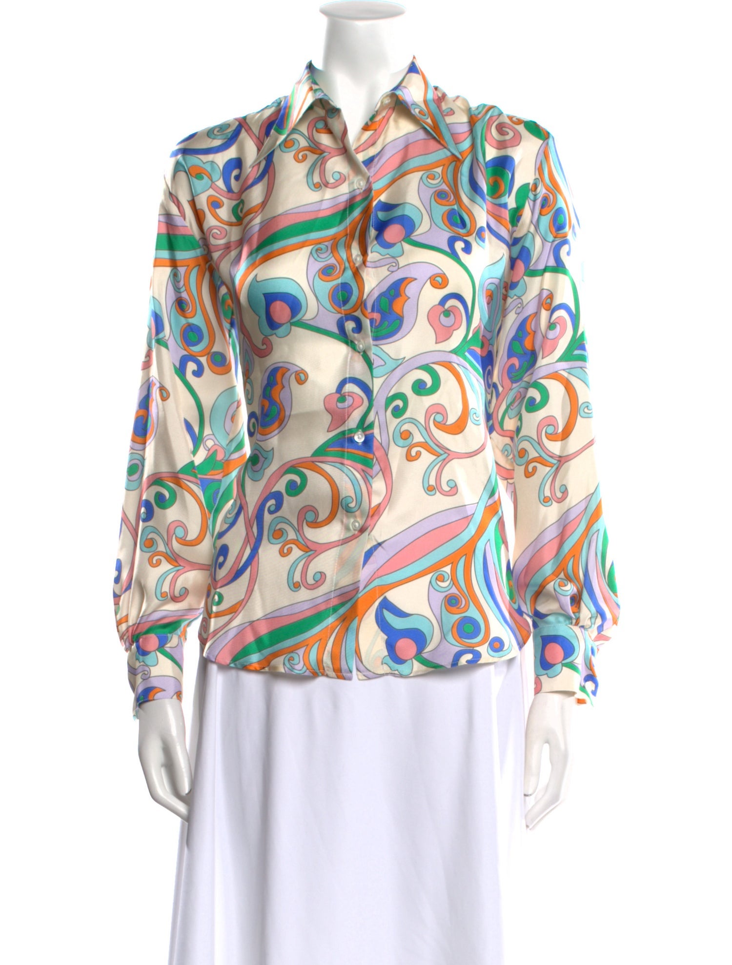 La Prestic Ouiston Silk Paisley Print Blouse