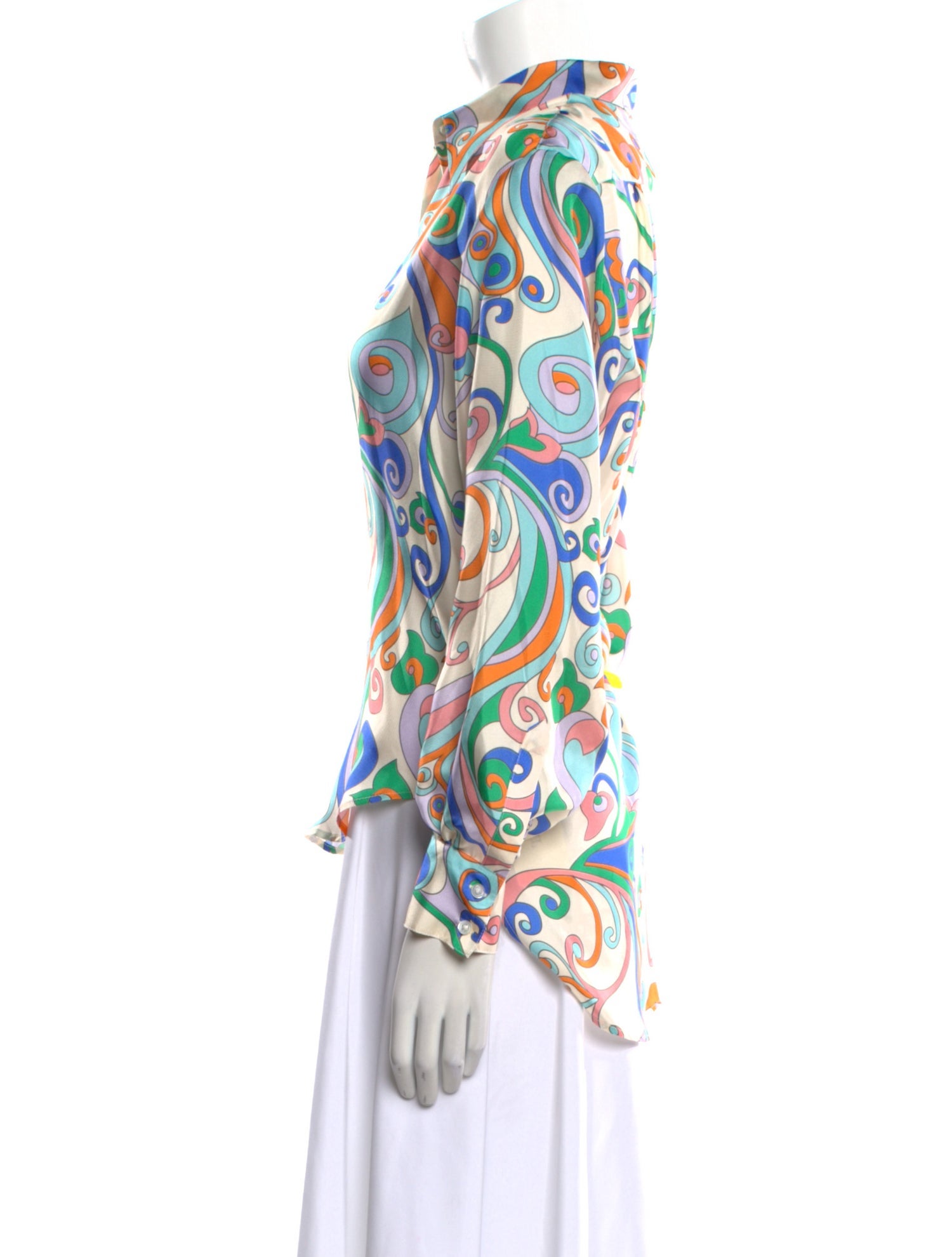 La Prestic Ouiston Silk Paisley Print Blouse