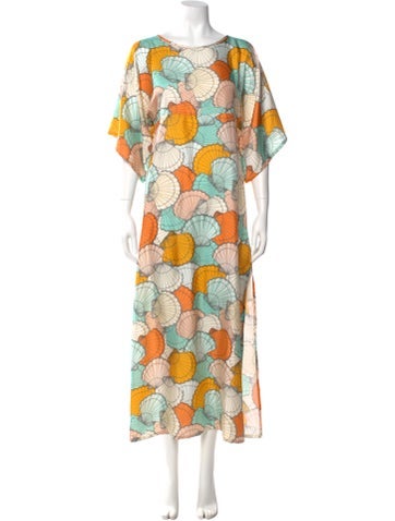 Pre-owned La Prestic Ouiston Silk Long Dress W/ Tags In Neutral