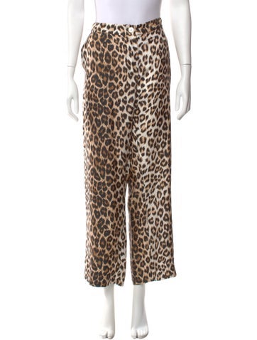 Pre-owned La Prestic Ouiston Silk Wide Leg Pants W/ Tags In Brown