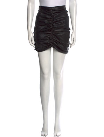 LaQuan Smith Skirts Lambskin Mini Skirt S