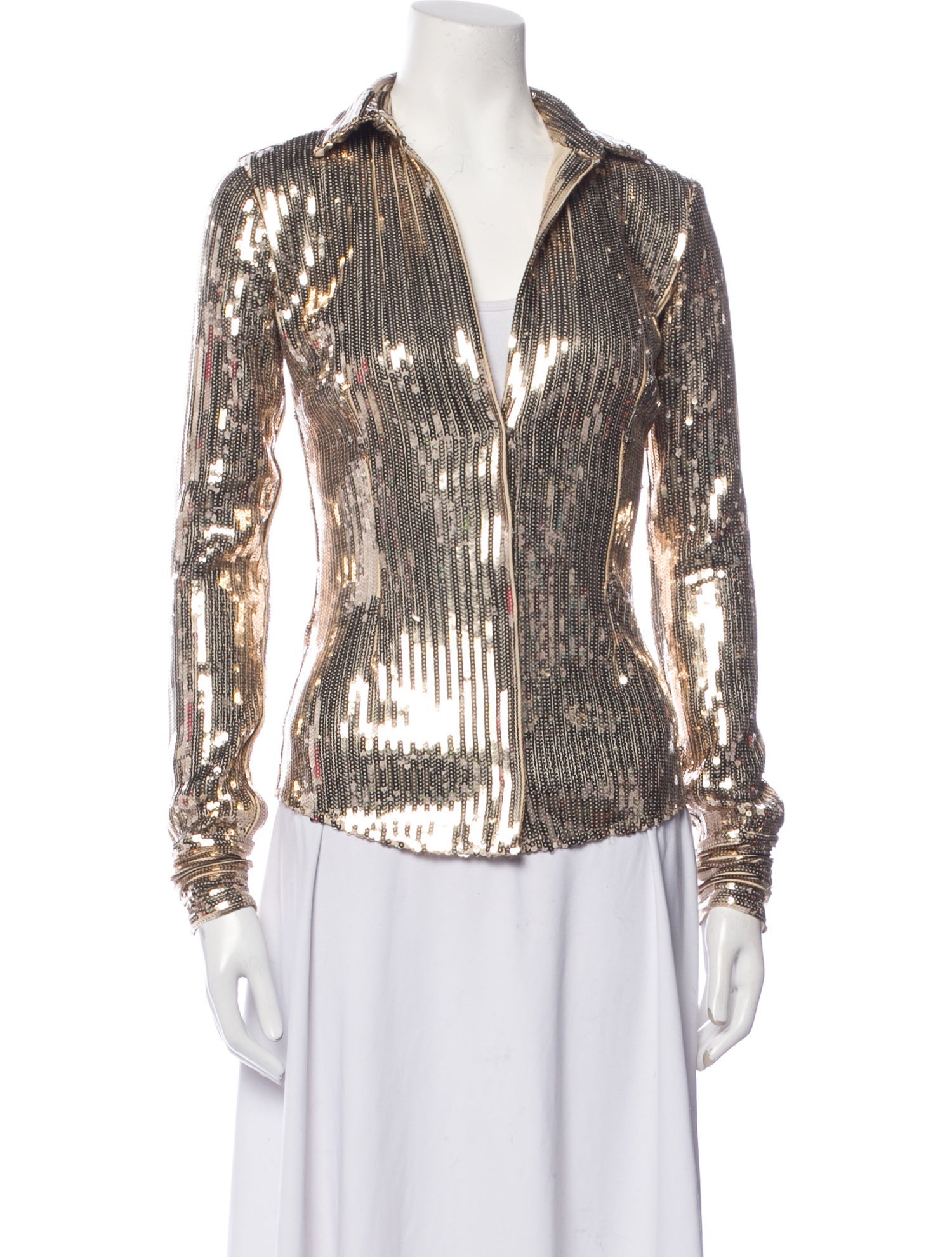 LaQuan Smith Nylon Long Sleeve Blouse