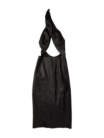 LaQuan Smith Dresses Lambskin Midi Length Dress XS