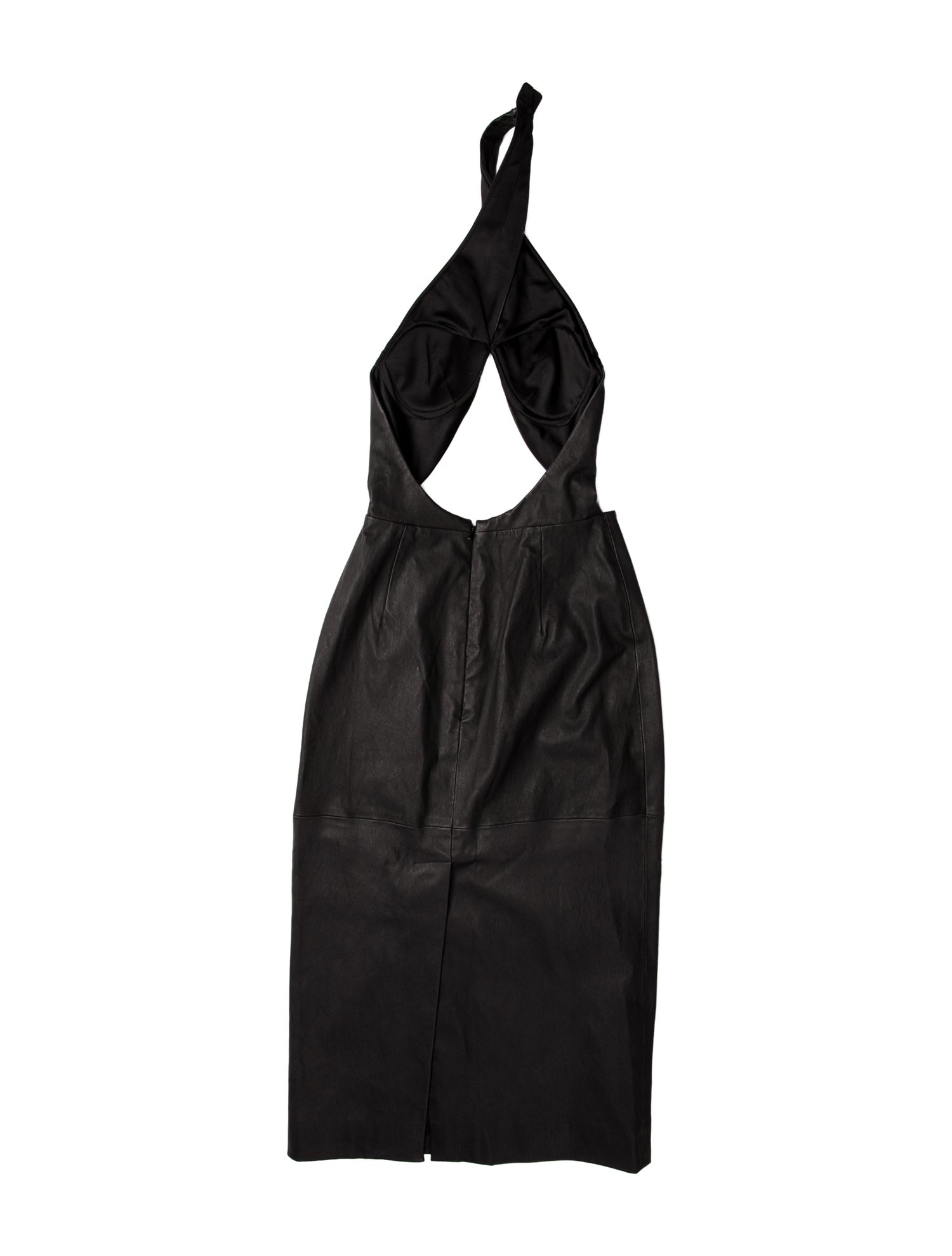 LaQuan Smith Lambskin Midi Length Dress