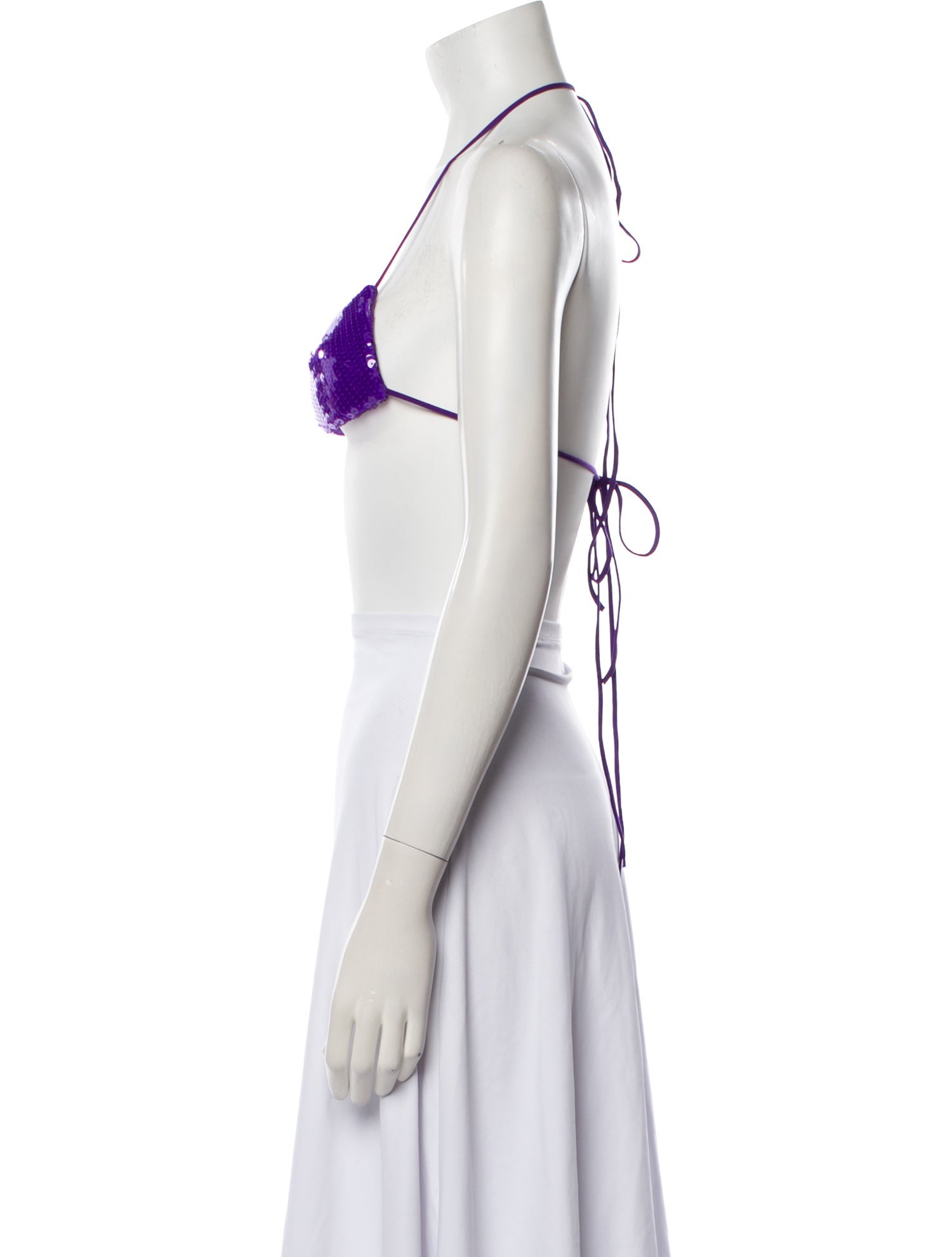 LaQuan Smith Halterneck Sleeveless Crop Top