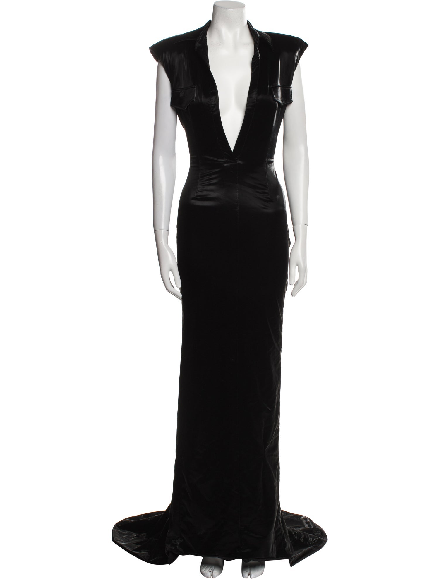 LaQuan Smith V-Neck Long Dress