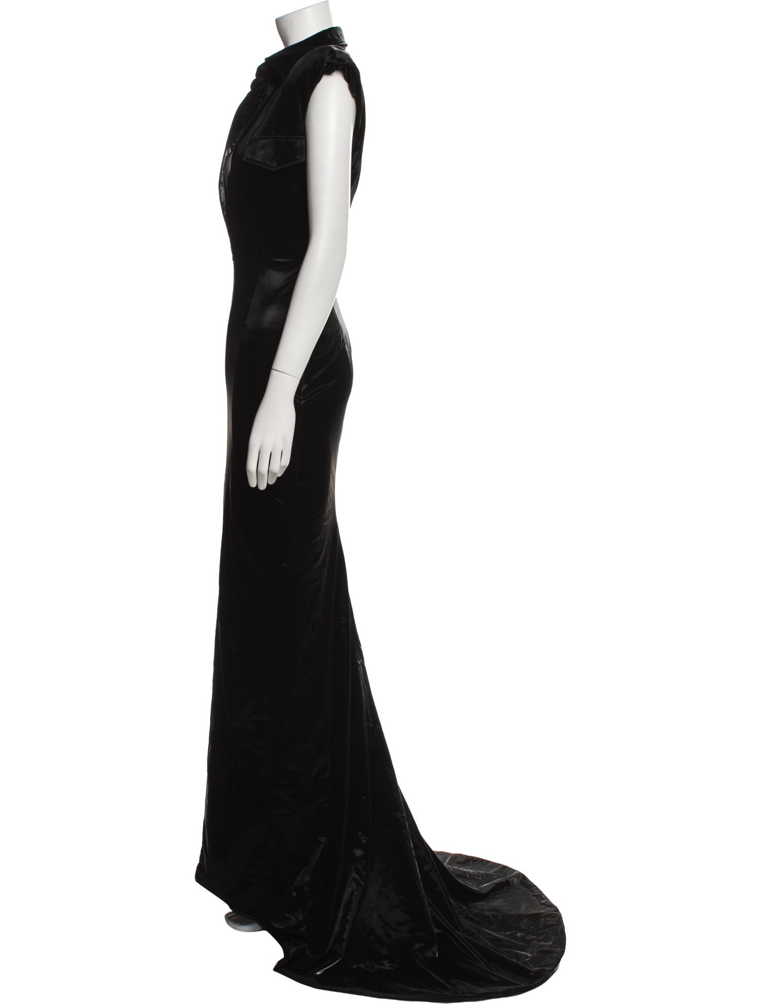 LaQuan Smith V-Neck Long Dress