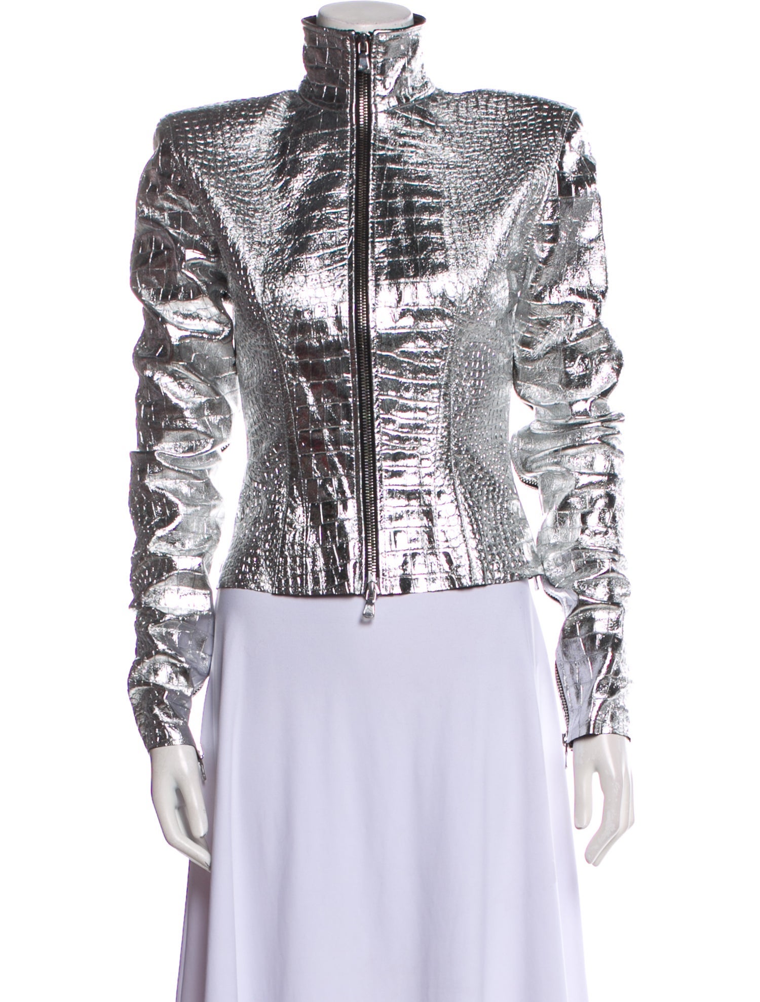 LaQuan Smith Leather Printed Evening Jacket