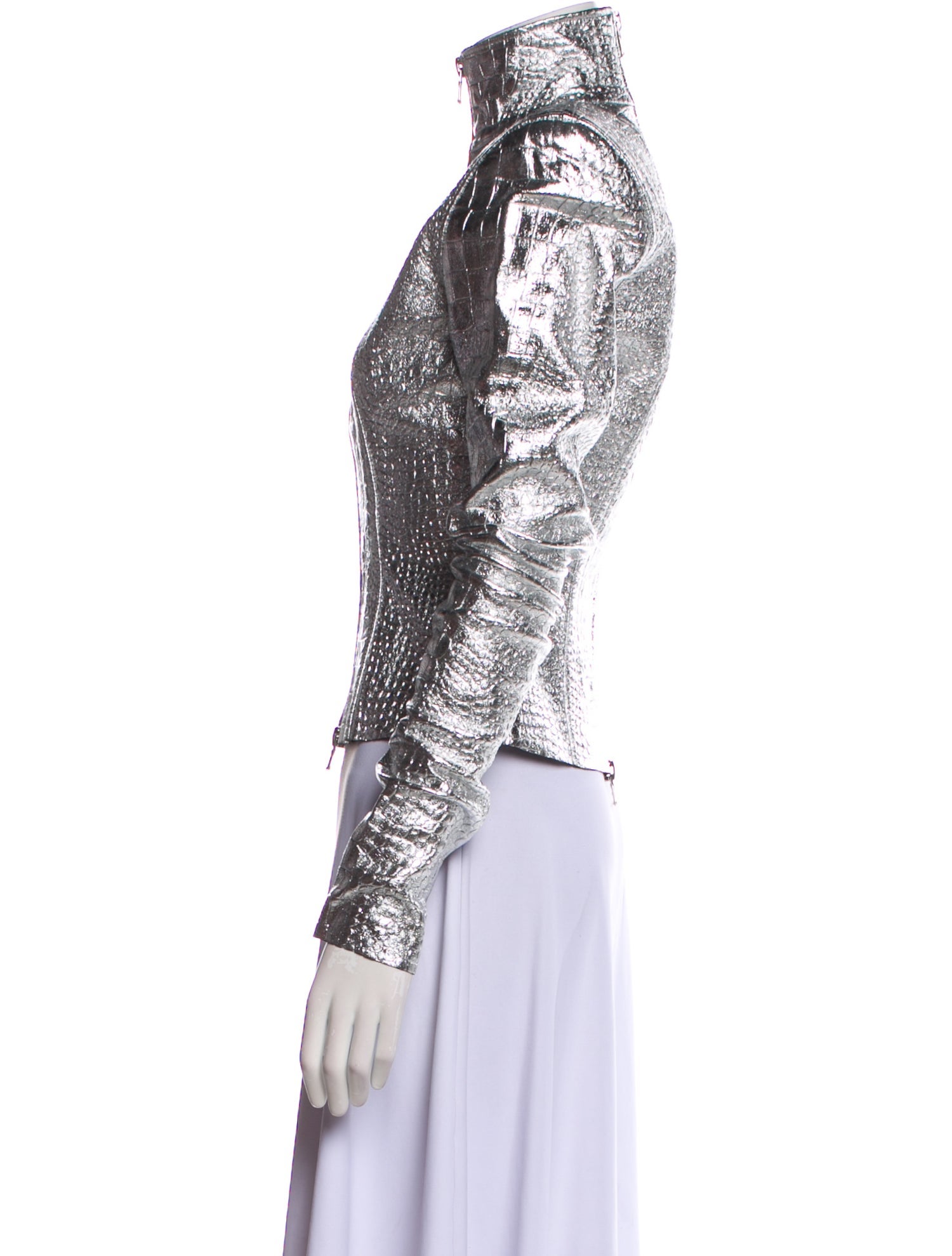 LaQuan Smith Leather Printed Evening Jacket