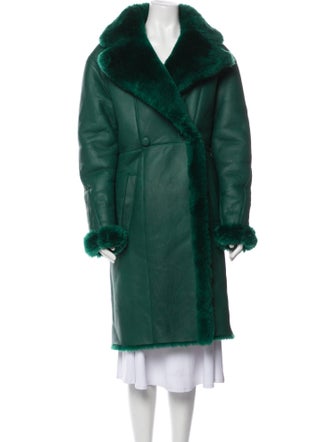 LaQuan Smith Lambskin Faux Fur Coat