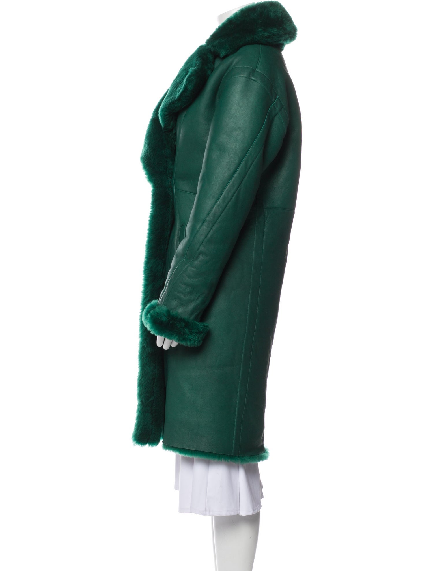 LaQuan Smith Lambskin Faux Fur Coat