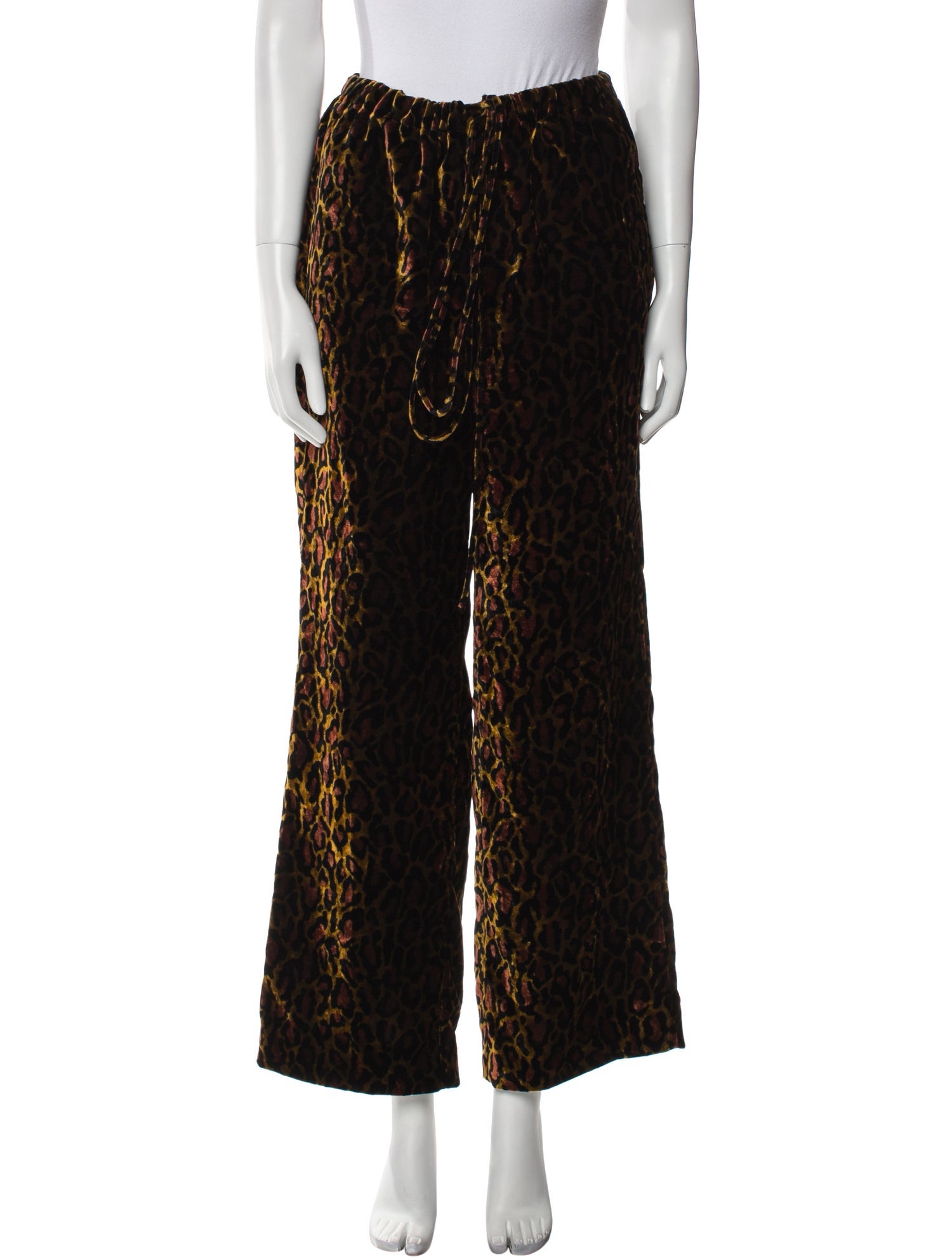 LaQuan Smith Velvet Animal Print Sweatpants