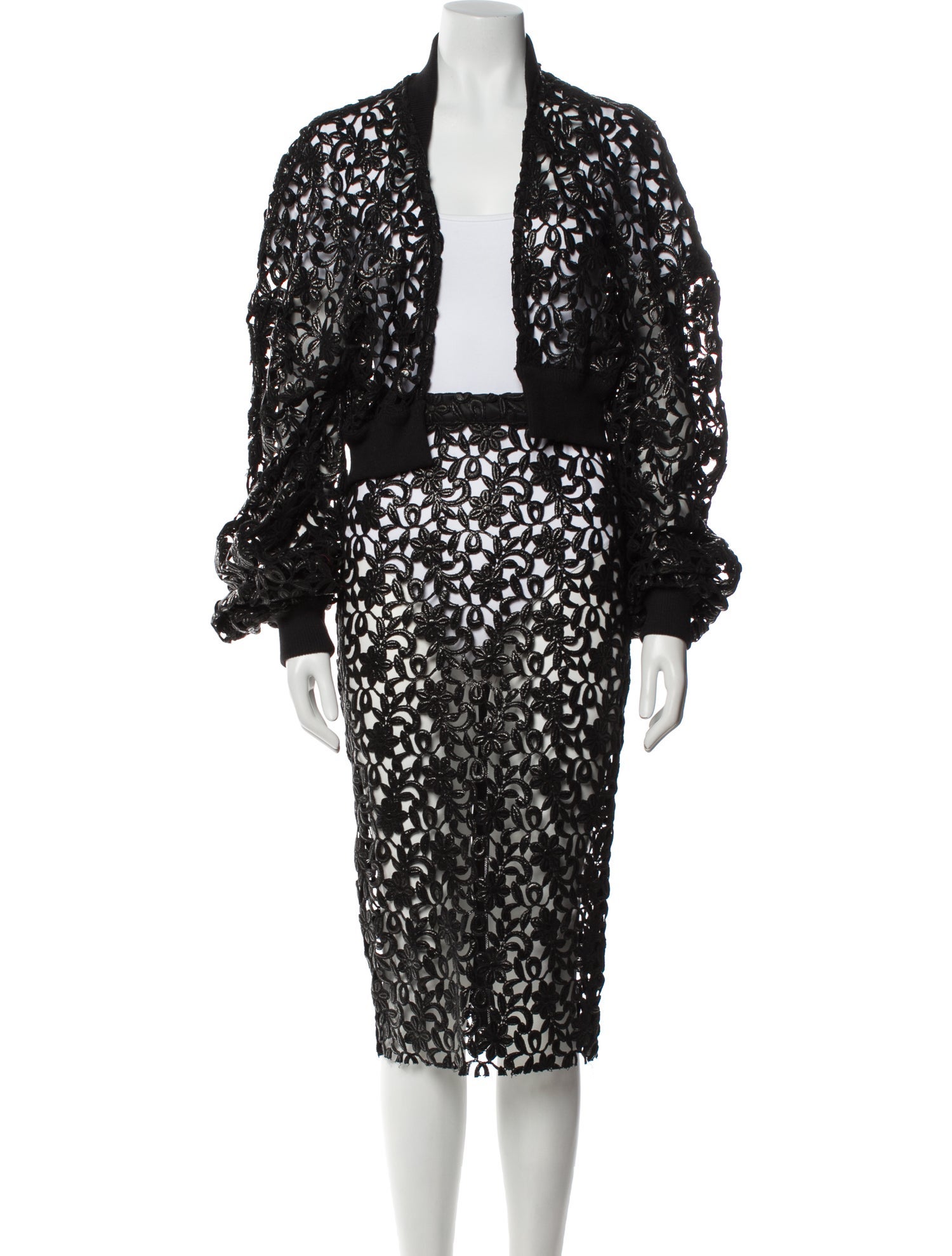 LaQuan Smith Printed Skirt Suit