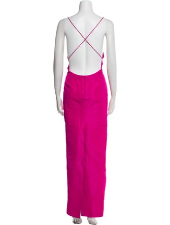 LaQuan Smith Square Neckline Long Dress