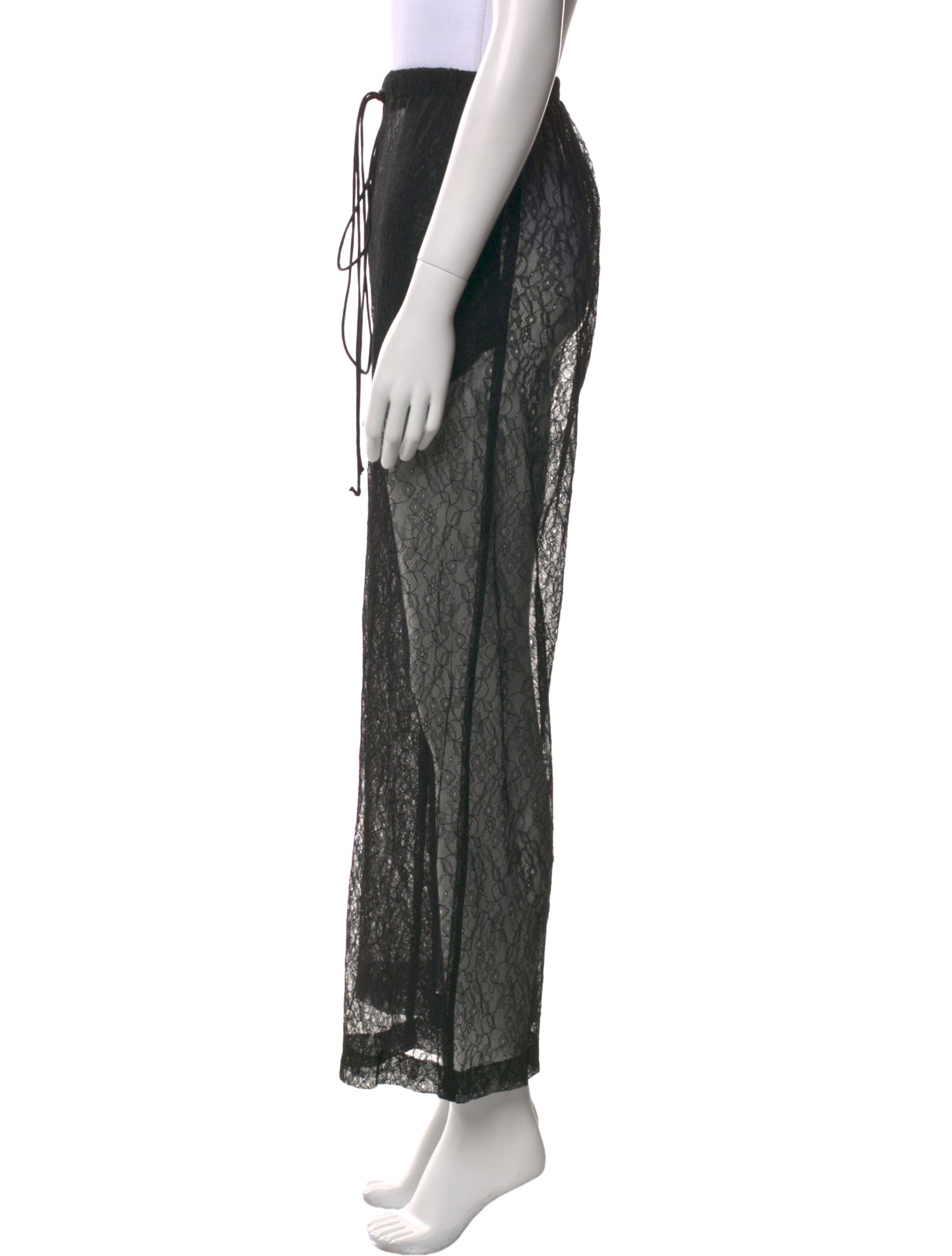 LaQuan Smith Lace Wide Leg Pants