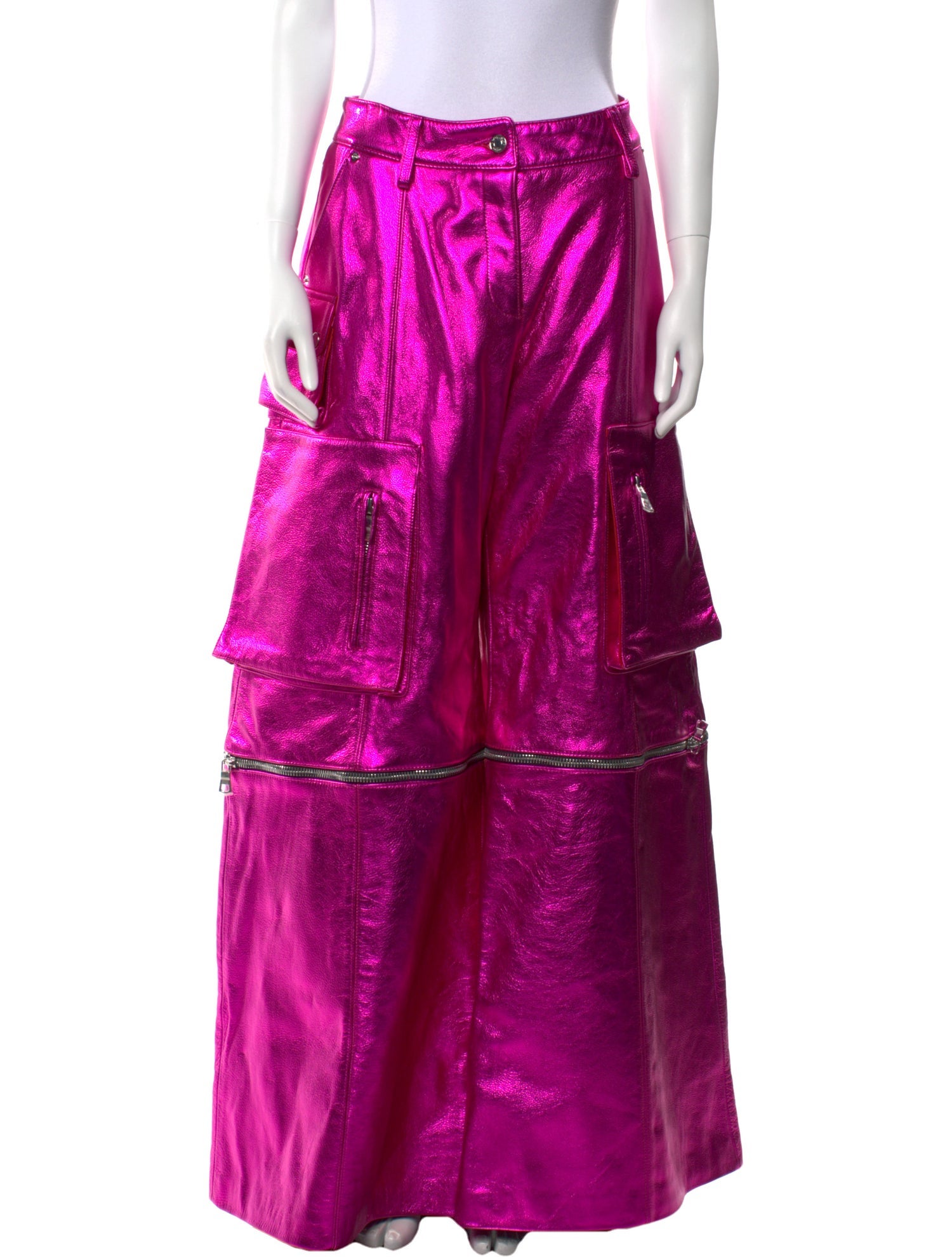 LaQuan Smith Leather Wide Leg Pants