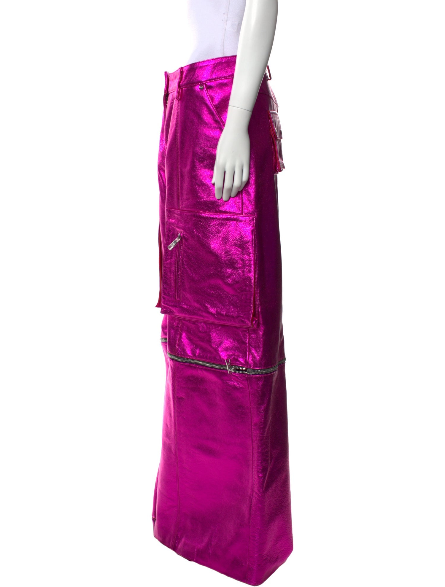 LaQuan Smith Leather Wide Leg Pants