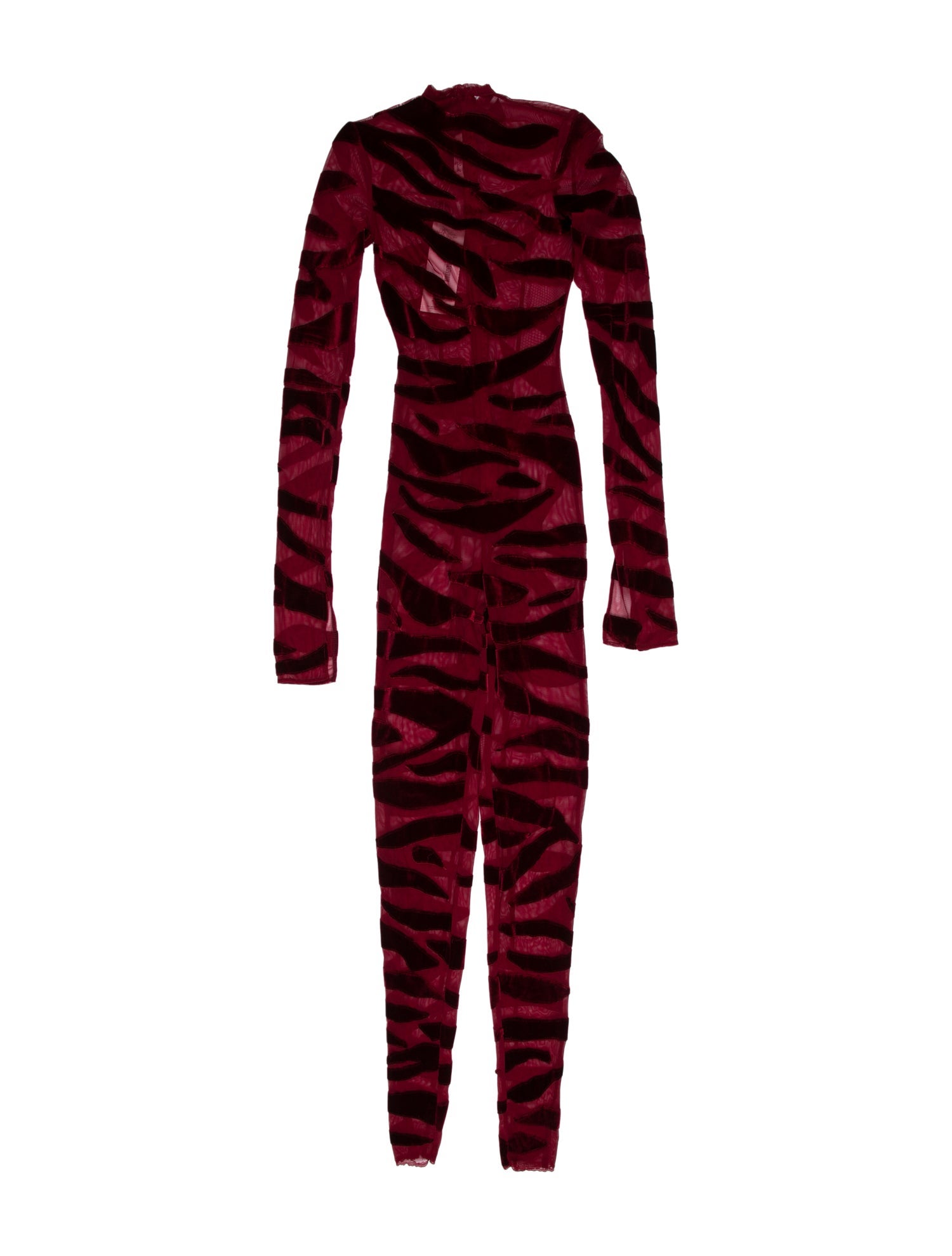 LaQuan Smith Mesh Animal Print Jumpsuit