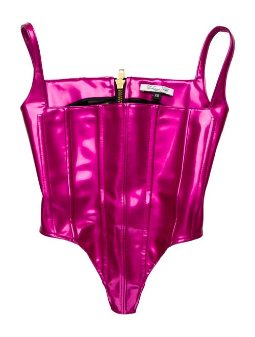 LaQuan Smith Square Neckline Sleeveless Crop Top