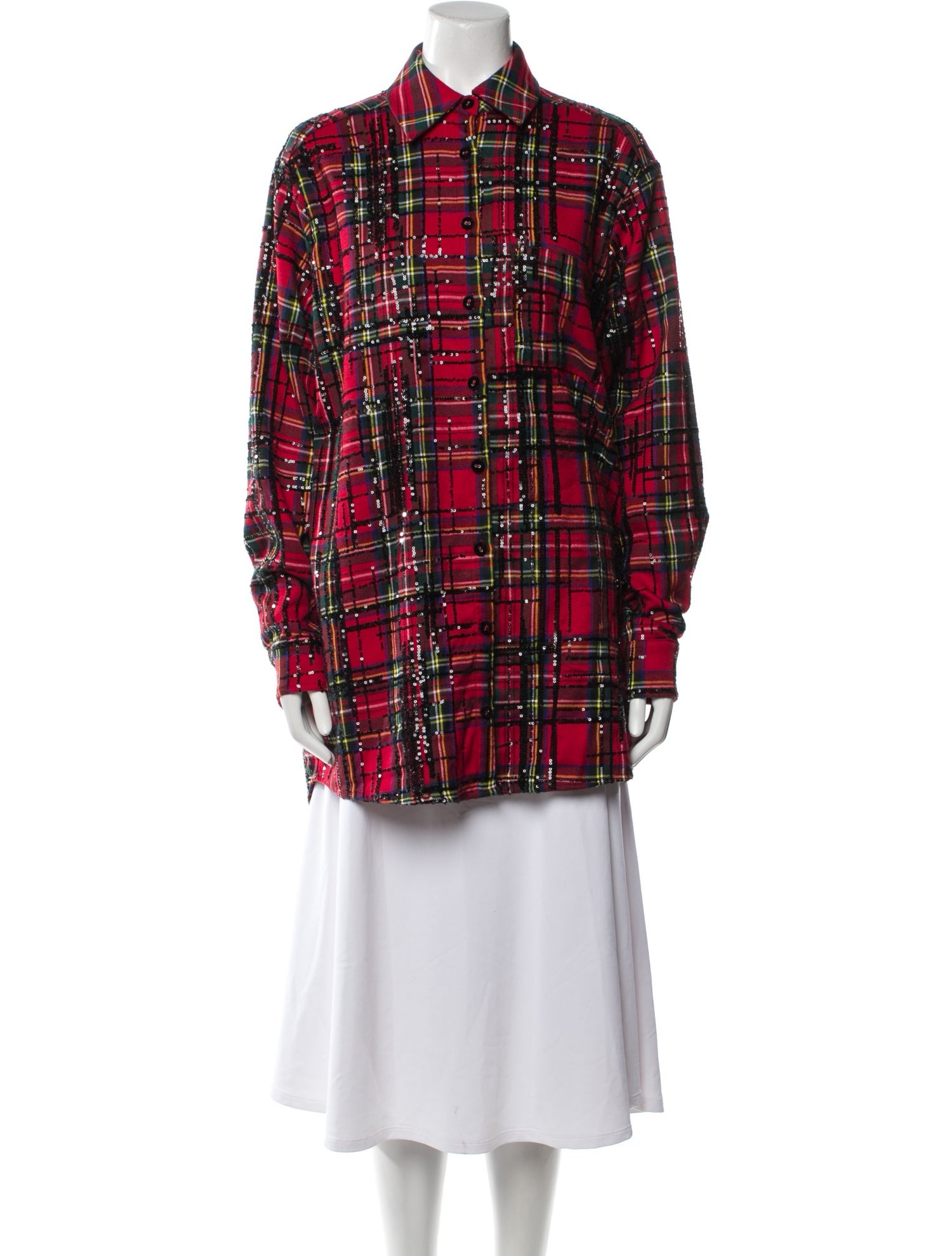 LaQuan Smith Plaid Print Peacoat