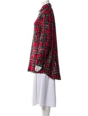 LaQuan Smith Plaid Print Peacoat