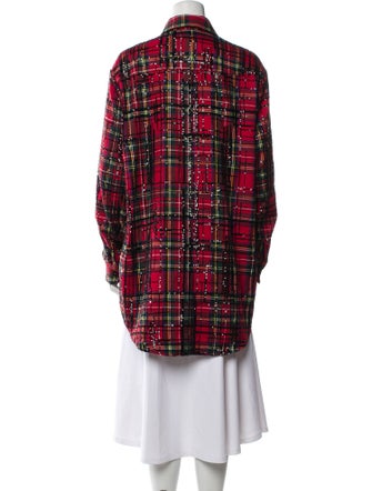 LaQuan Smith Plaid Print Peacoat