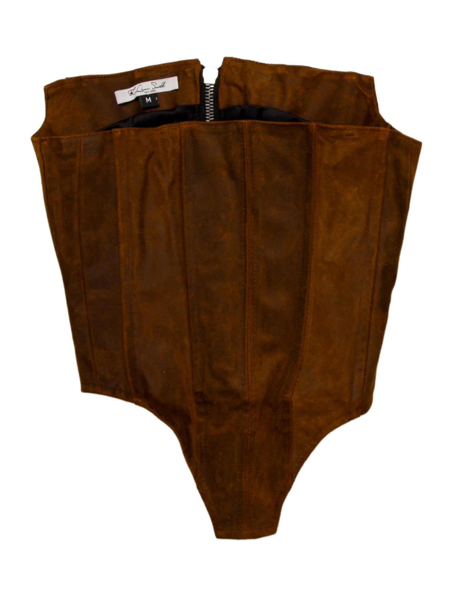 LaQuan Smith Leather Strapless Bodysuit