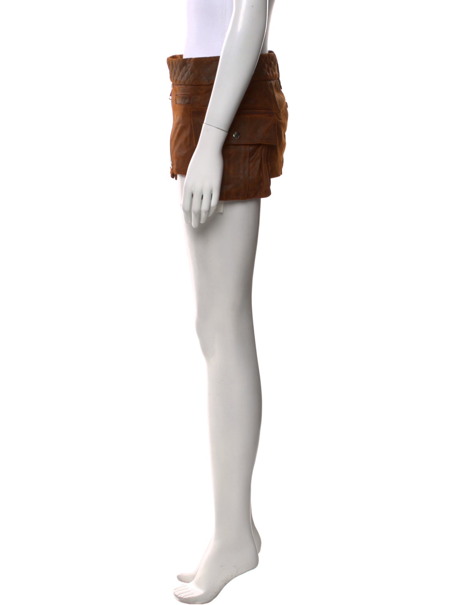 LaQuan Smith Leather Mini Skirt