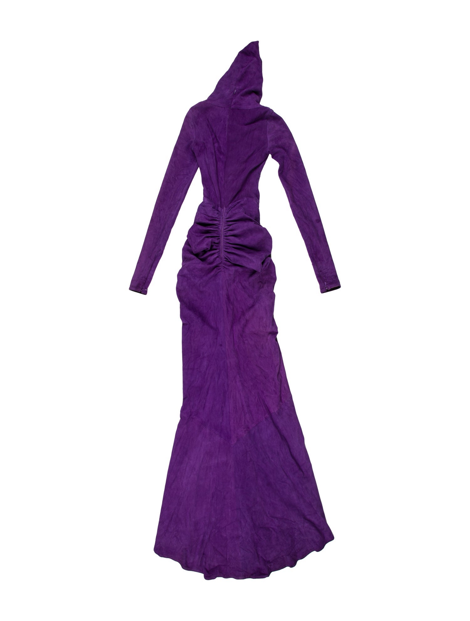 LaQuan Smith Lamb Leather Long Dress