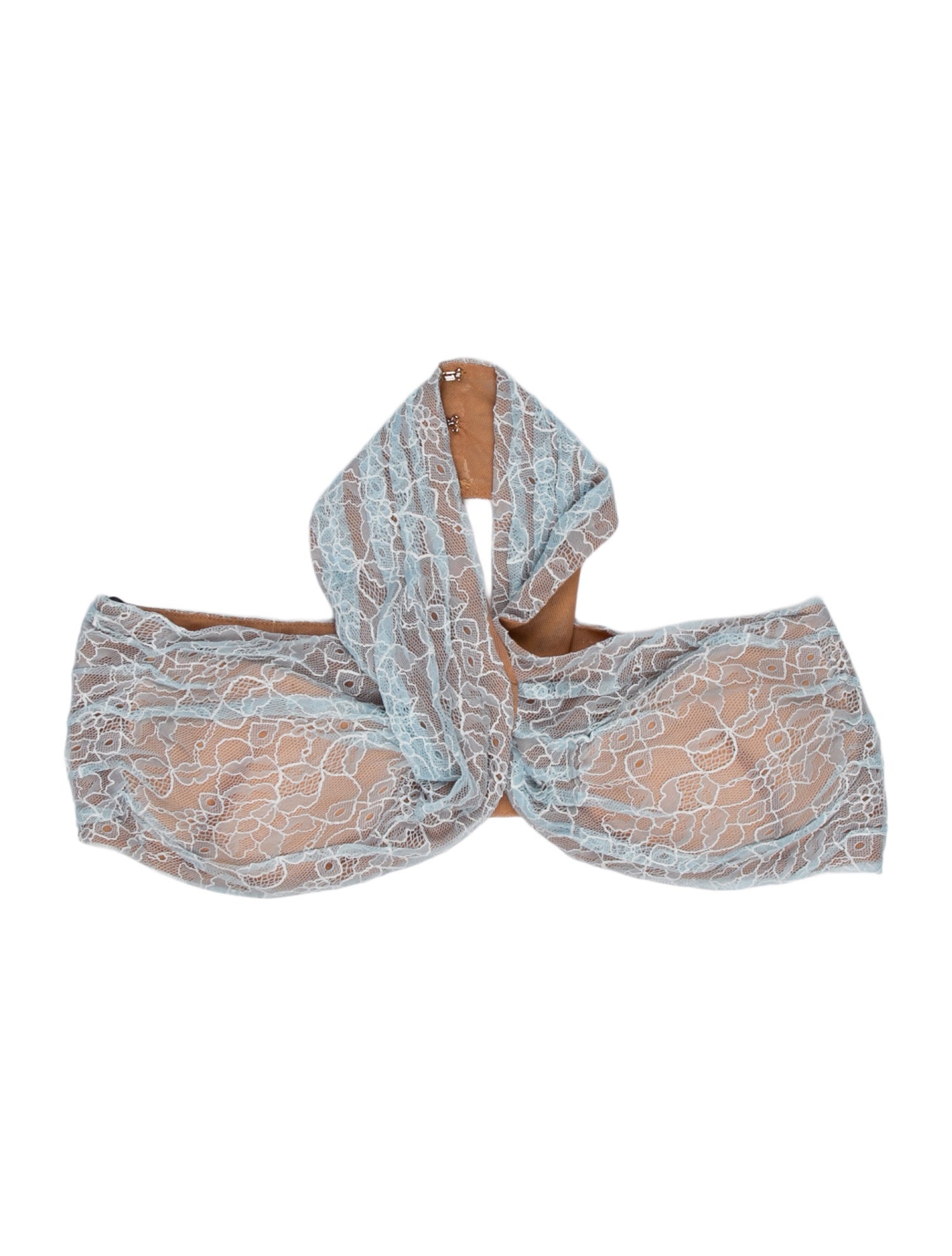 LaQuan Smith Nylon Paisley Print Crop Top