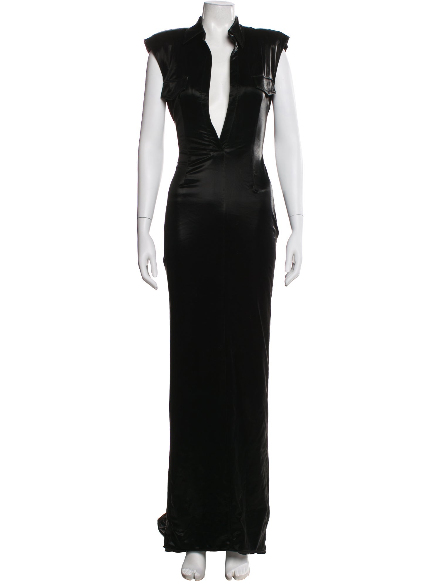 LaQuan Smith V-Neck Long Dress