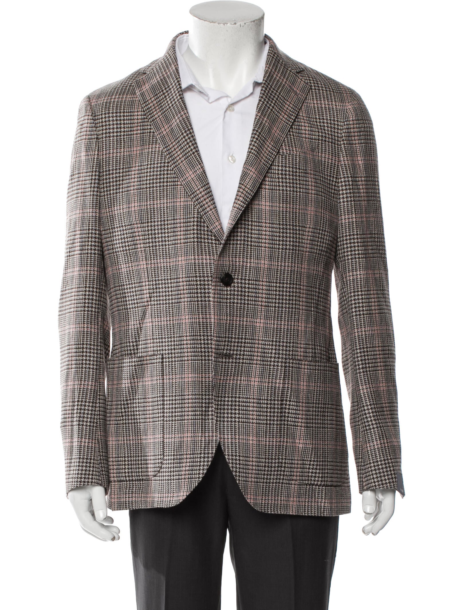 Lardini Plaid Print Blazer