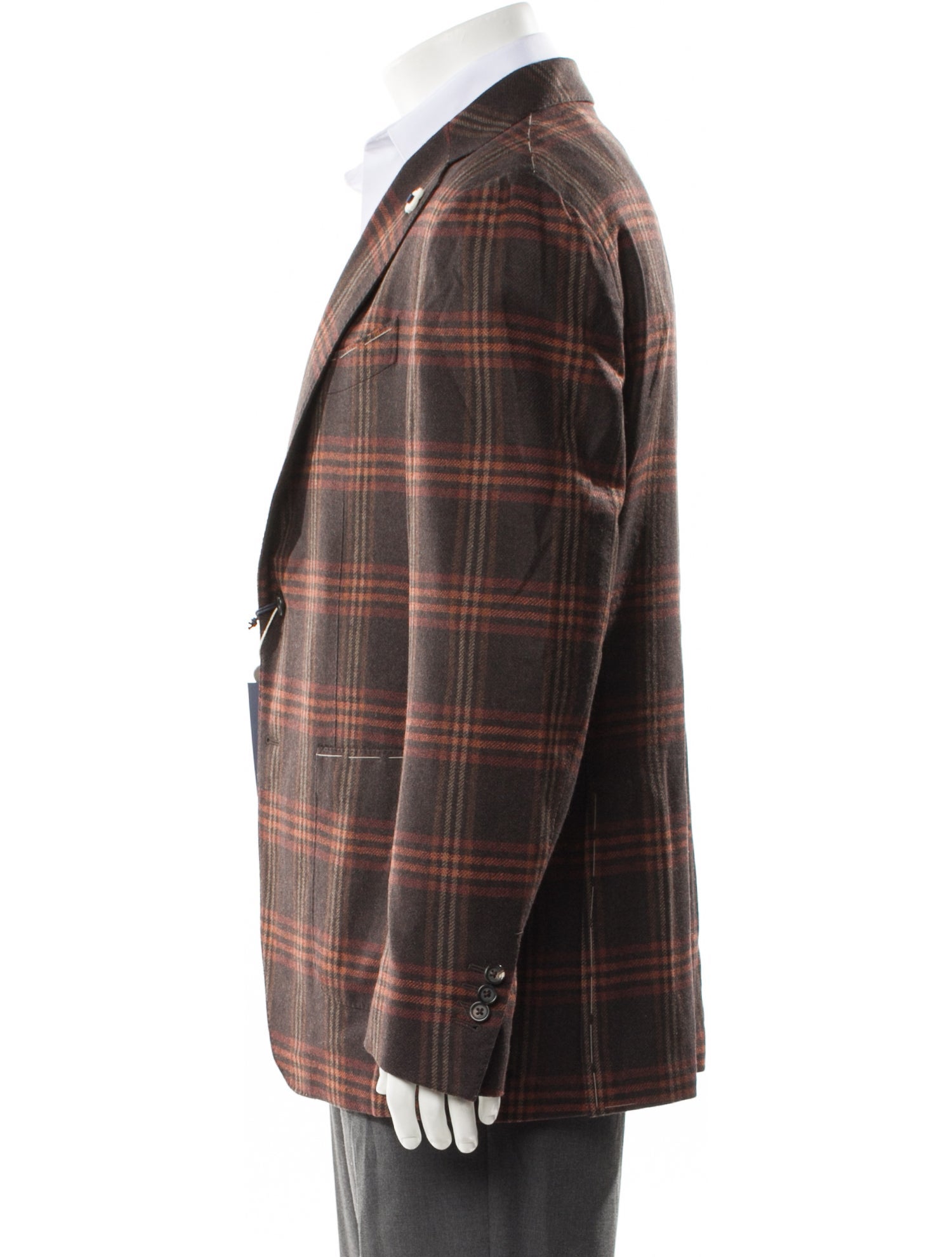 Lardini Wool Plaid Print Blazer w/ Tags