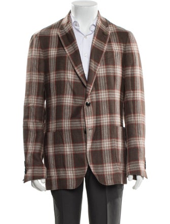 Lardini Plaid Print Blazer