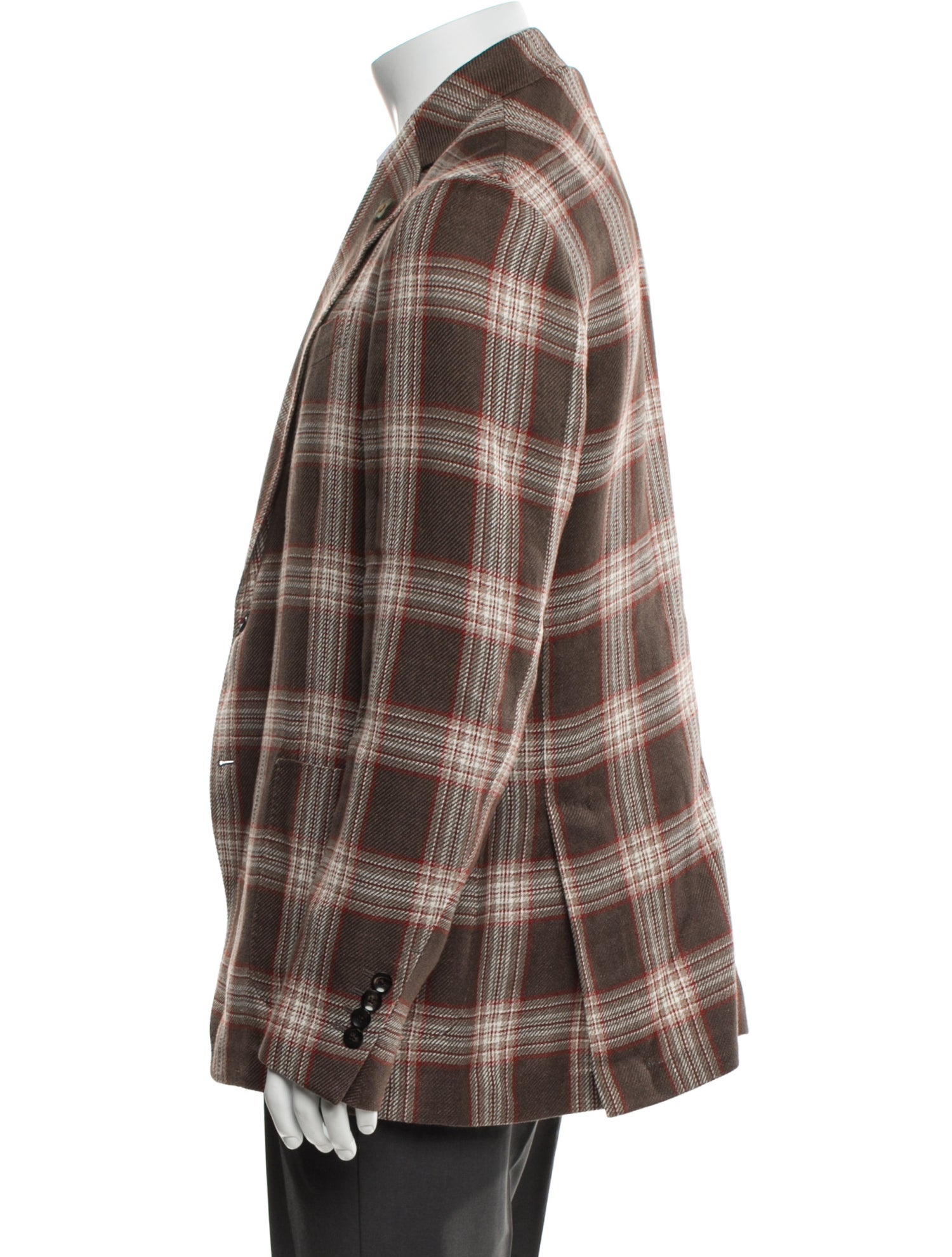 Lardini Plaid Print Blazer