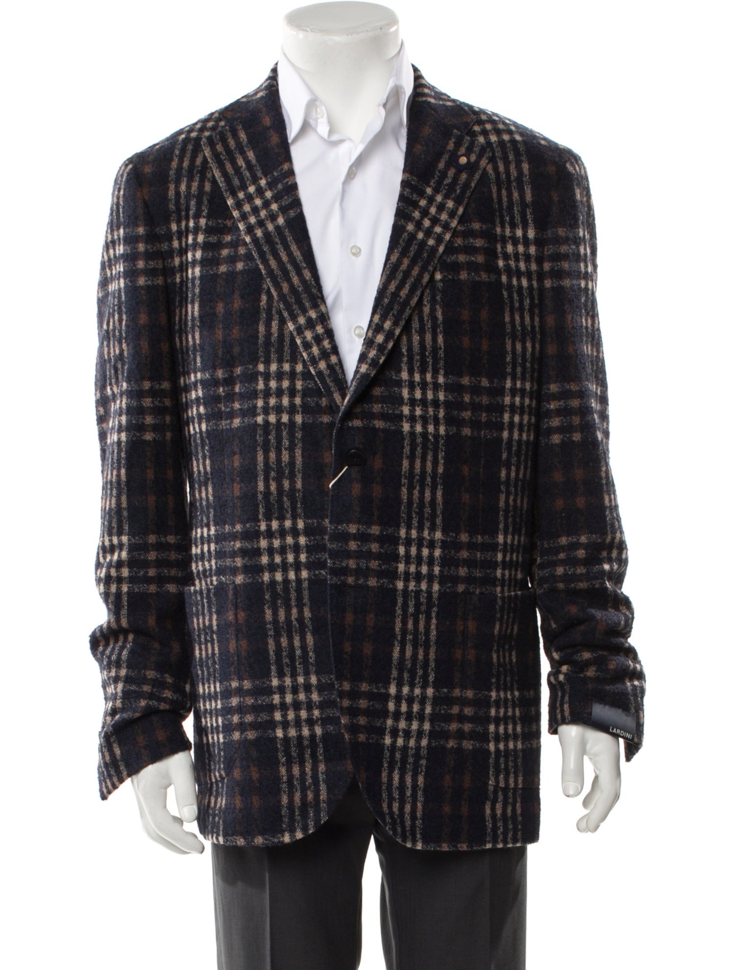 Lardini Plaid Print Blazer w/ Tags