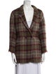 Lardini Wool Plaid Print Coat